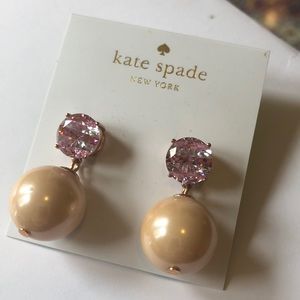 Kate Spade striped stone and pearl earrings